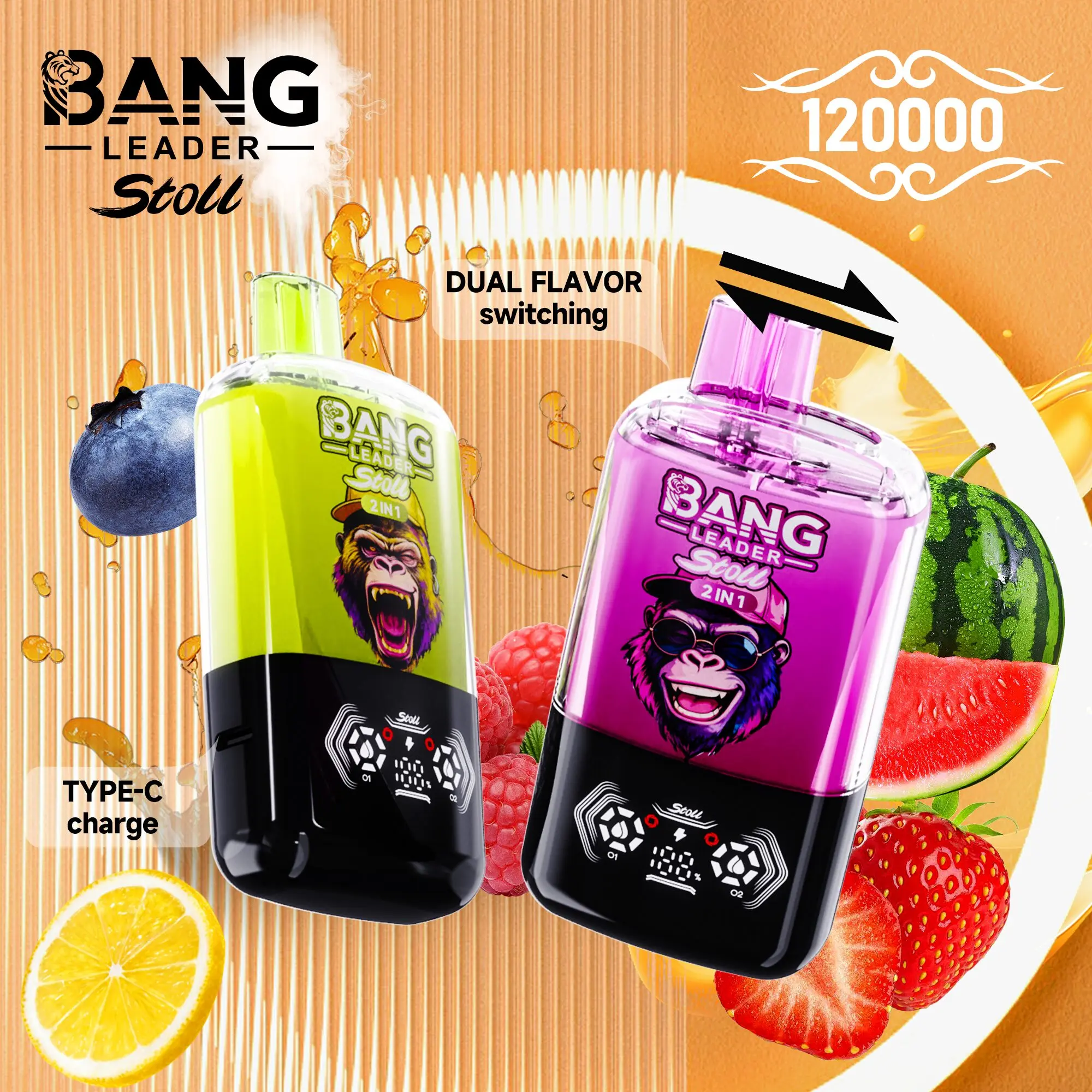 BANG LEADER STOLL 120K Puffs 使い捨てVAPE 比較用製品画像